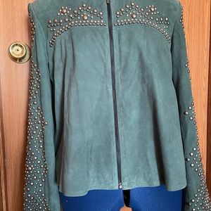 Double D Ranch Turquoise Leather Jacket